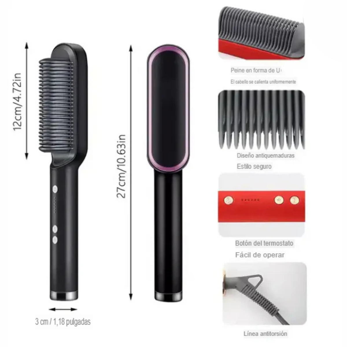 Peine eléctrico alisador