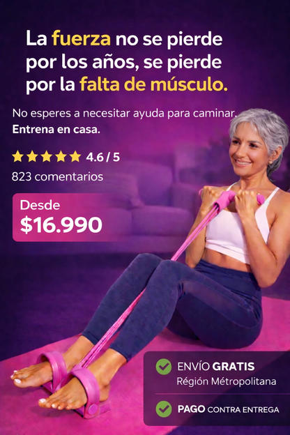 Bandas elásticas de resistencia con pedal de apoyo